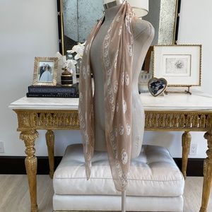 Alexander Mcqueen Beige Silk Scarf